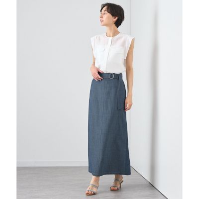 【セットアップ対応商品】シャンブレーマキシ　スカート