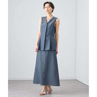 【セットアップ対応商品】シャンブレーマキシ　スカート