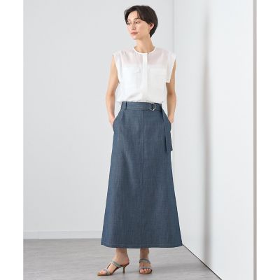 【セットアップ対応商品】シャンブレーマキシ　スカート
