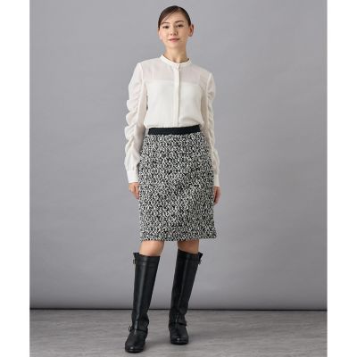 ANAYI アナイ 24AW モノトーンリボンツイードミニスカート セットアップ対応商品】モノトーンリボンツイードミニスカート