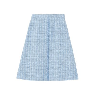 ブルーツイードフリンジミニスカート