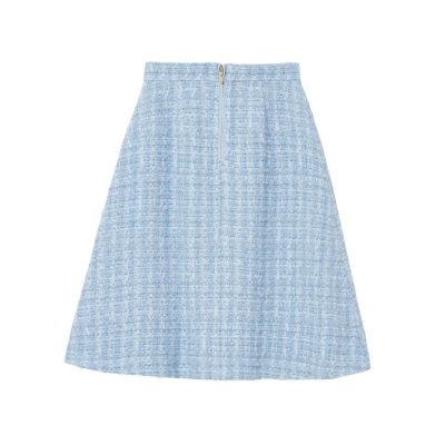 ブルーツイードフリンジミニスカート
