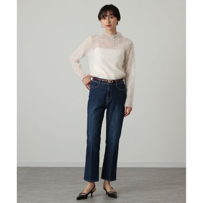 ストレッチデニムストレートパンツ