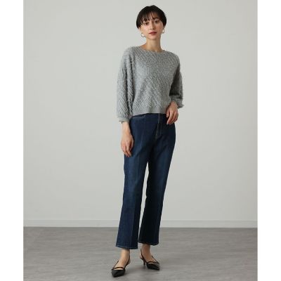 ストレッチデニムストレートパンツ
