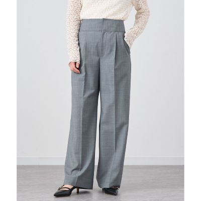 セットアップ対応商品】ウールトロピカルタックワイドパンツ | ANAYI