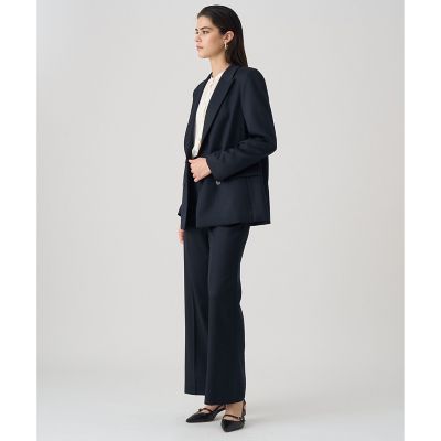 【セットアップ対応商品】ウールサテンストレートパンツ