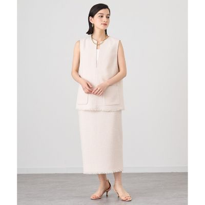 二子玉)ANAYI  アナイ 24SS カールヤーンツイードＶネック ブラウス 定価39,600円 セットアップ対応 レディース 36 セットアップ対応商品】カールヤーンツイードVネック ブラウス