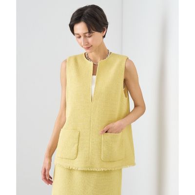 ＜ANAYI＞【セットアップ対応商品】カールヤーンツイードＶネック　ブラウス