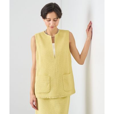 美品❇️ANAYI イエロー Vネック 長袖 とろみブラウス