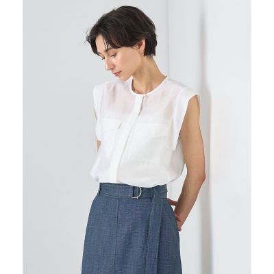 シアーオーガンジーポケット付き　ブラウス