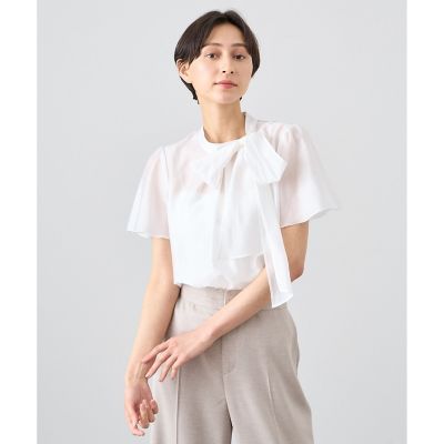 ANAYI（アナイ）の「オーガンジー袖タックボウブラウス（シャツ