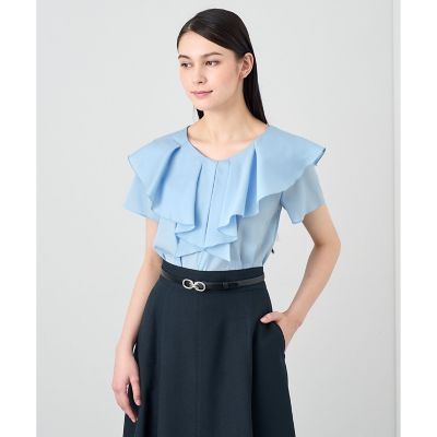 ANAYI  ジオメトリックPTラッフルブラウス【未使用品】 シアーオーガンジーラッフル ブラウス | ANAYI/アナイ | 三越
