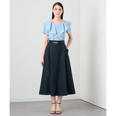 【美品】ANAYI シアーオーガンジーラッフルブラウス 38 シアーオーガンジーラッフル ブラウス | ANAYI/アナイ | 三越伊勢丹