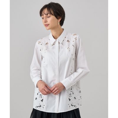 ブロード刺繍シャツ
