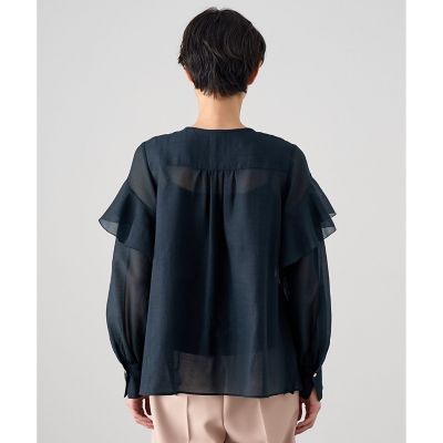 シアーオーガンジーラッフル　ブラウス