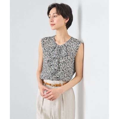 ＜ANAYI＞【セットアップ対応商品】モノトーンモザイクラッフル　ブラウス