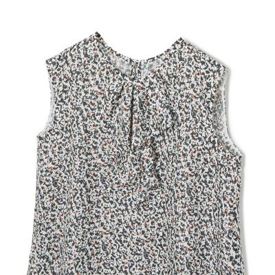 【セットアップ対応商品】モノトーンモザイクラッフル　ブラウス