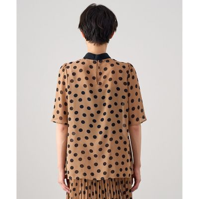 【セットアップ対応商品】ポルカドットボウタイ　ブラウス