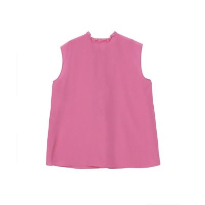 クレープデシンフロントラッフルブラウス