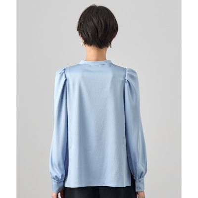 ハンマーサテンパフ袖ブラウス