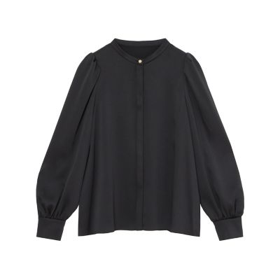 ハンマーサテンパフ袖ブラウス