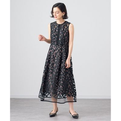 リーフチュールフレア　ワンピース