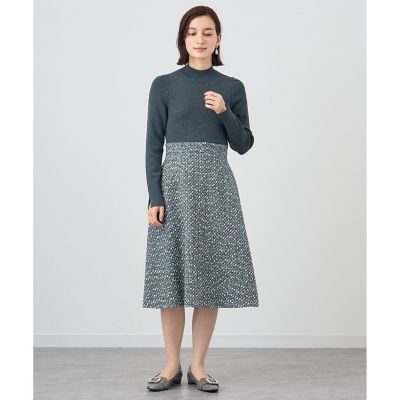 【セットアップ対応商品】グレートーンツイードコンビ　ワンピース