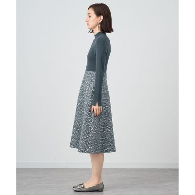 【セットアップ対応商品】グレートーンツイードコンビ　ワンピース