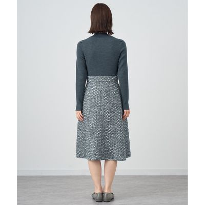 【セットアップ対応商品】グレートーンツイードコンビ　ワンピース