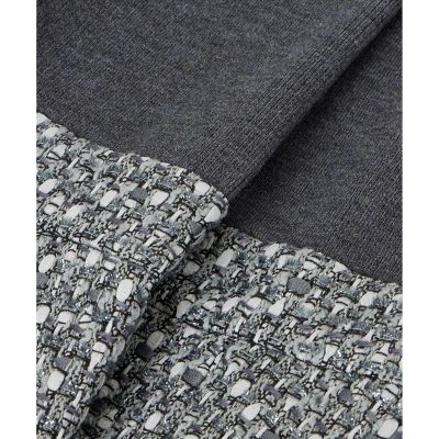 【セットアップ対応商品】グレートーンツイードコンビ　ワンピース