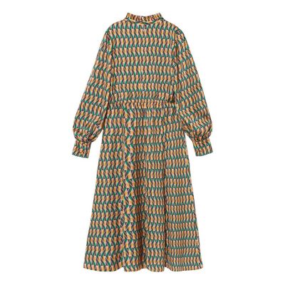 アナイのフリルワンピース ANAYI ワンピース デニムライクツイルフリルワンピース