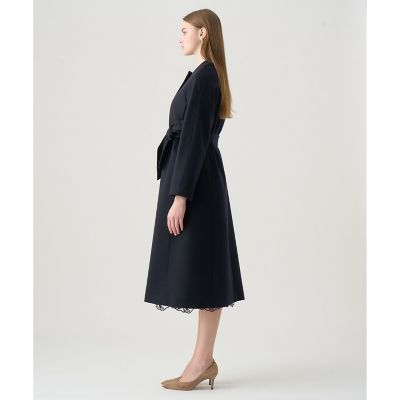 カシミヤベルト付きクルーコート