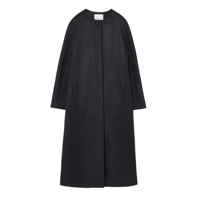 カシミヤベルト付きクルーコート