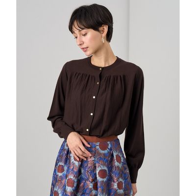 【1017】アナイ　エキストラメリノギャザークルー カーディガン　プルオーバー 1017】アナイ エキストラメリノギャザークルー カーディガン プル