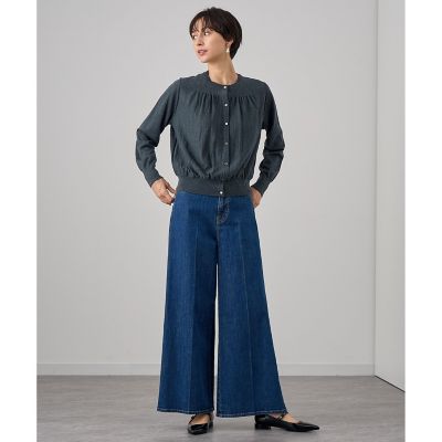 【Mサイズは完売品】アナイ　エキストラメリノギャザークルー カーディガン エキストラメリノギャザークルー カーディガン | ANAYI/アナイ