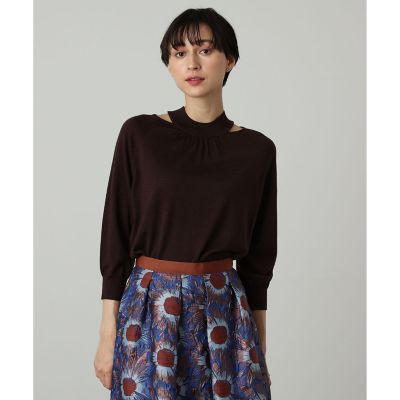 ANAYI/アナイ ウールシルクショルダースリット プルオーバー