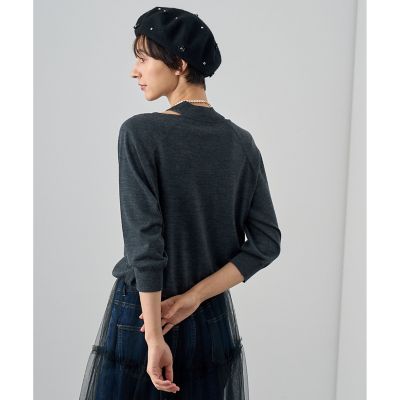 ウールシルクショルダースリット　プルオーバー