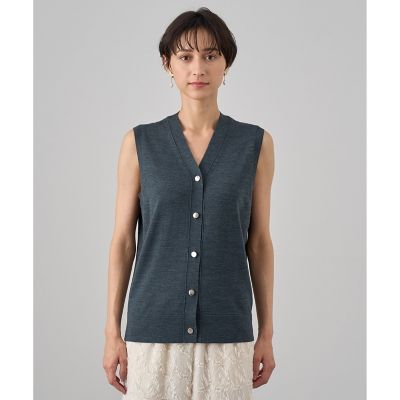 ANAYI - アナイ 24AW エキストラメリノジレ ベスト ニット 前開き 36 チャコール エキストラメリノジレ | ANAYI/アナイ | 三越伊勢丹オンライン