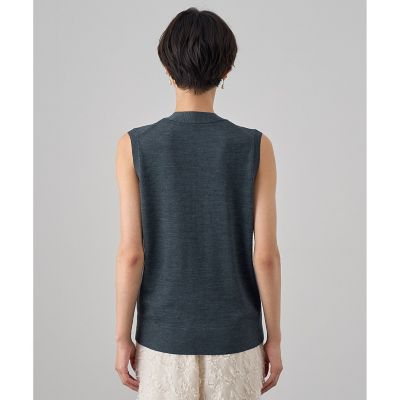 ANAYI - アナイ 24AW エキストラメリノジレ ベスト ニット 前開き 36 チャコール ANAYI - アナイ 24AW エキストラメリノジレ ベスト ニット 前