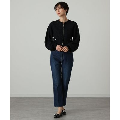 超美品✨アナイ カラミショートジャケット ノーカラー　ツイード　ブルゾン 超美品✨アナイ カラミショートジャケット ノーカラー ツイード