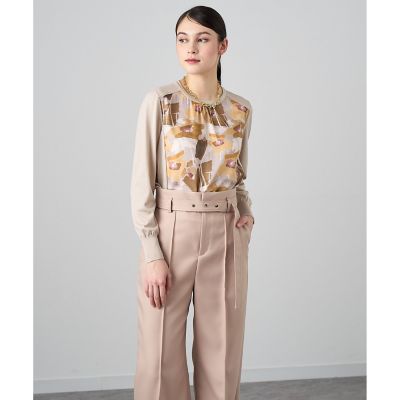 ペイントフラワープリントクルーネック プルオーバー | ANAYI/アナイ