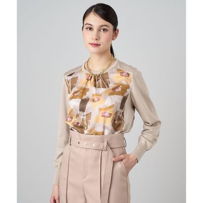 ペイントフラワープリントクルーネック プルオーバー | ANAYI/アナイ