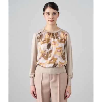 ペイントフラワープリントクルーネック プルオーバー | ANAYI/アナイ