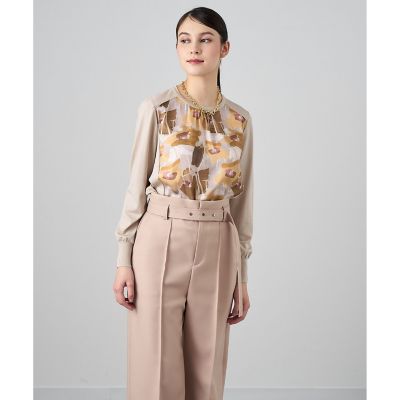 ペイントフラワープリントクルーネック プルオーバー | ANAYI/アナイ