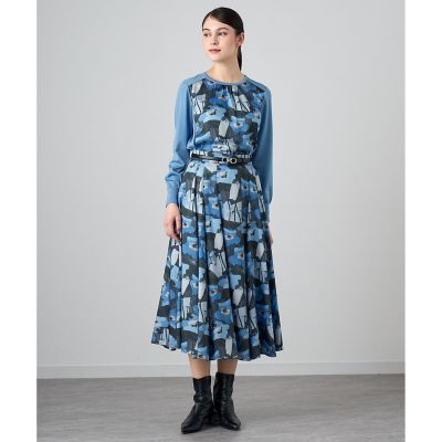 【美品】ANAYI フラワープリントクルーネック プルオーバー ニット トップス ペイントフラワープリントクルーネック プルオーバー | ANAYI/アナイ