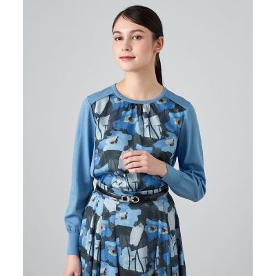 ペイントフラワープリントクルーネック プルオーバー | ANAYI/アナイ