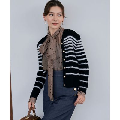 ＜ANAYI＞フェザーボーダー　カーディガン