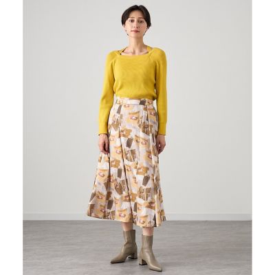 春夏　美品　ANAYI/アナイ シルクコットン配色ポロ衿　プルオーバー　38 春夏美品ANAYI/アナイ シルクコットン配色ポロ衿プルオーバー38