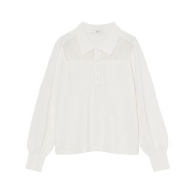 衿付きシアーレース　プルオーバー