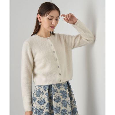 極美品　ANAYI　コットンナイロン ドルマンショートカーディガン　金ボタン 美品】ANAYI コットンナイロンドルマンショートカーディガン 38